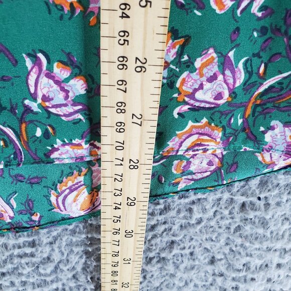 Tahari Top Womens 1X Green Floral-Print Lightweight Blouse - Picture 5 of 9